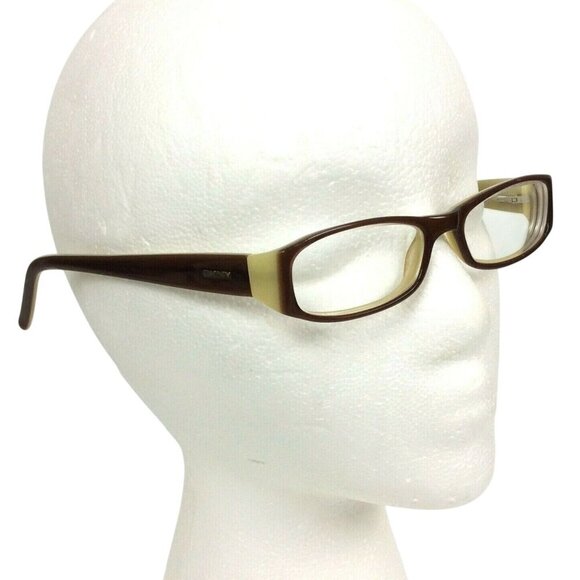 DKNY Rectangular Eyeglass Frames DY45163117 Brown Beige Flex Hinge  49 16 135 - Picture 2 of 9